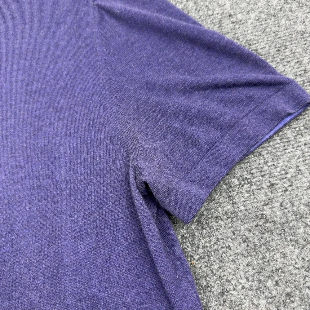 Banana Republic Polo Shirt Men L Purple Silk Cotton Cashmere Blend Casual Casual